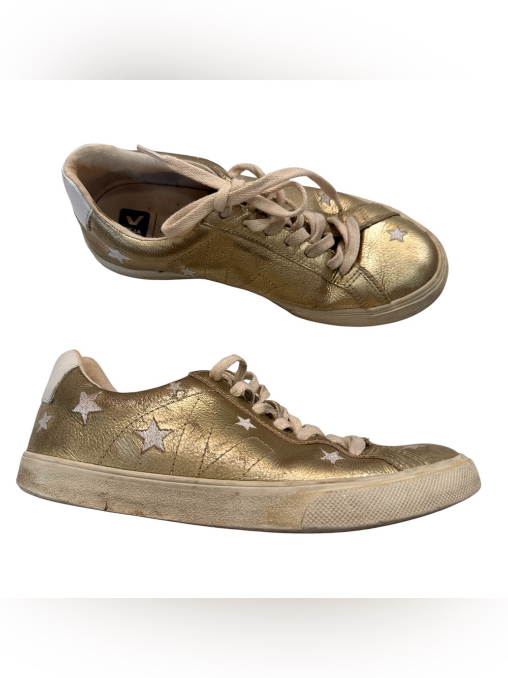 Veja X Madewell Gold Star Leather Lace Up Sneakers Womens 8 Casual Flat Shoes